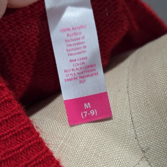 RED AND BLACK NICE AND NAUGHTY LIST SWIPE REVERSIBLE CHRISTMAS SWEATER SIZE M - Picture 6 of 15